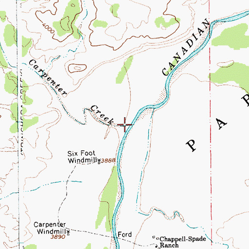 Topographic Map of Carpenter Creek, NM