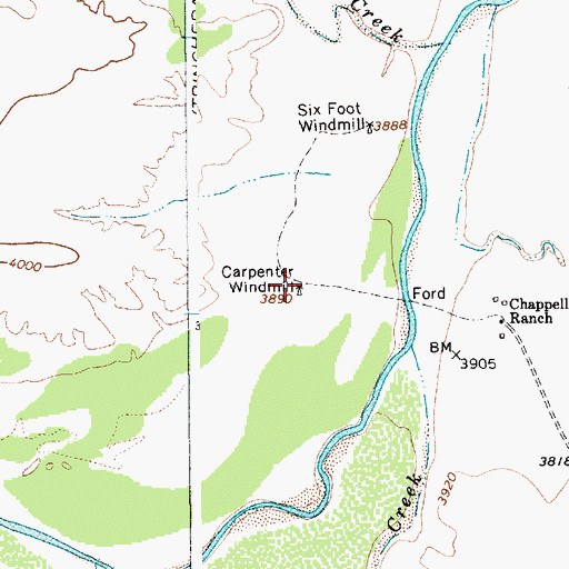 Topographic Map of Carpenter Windmill, NM
