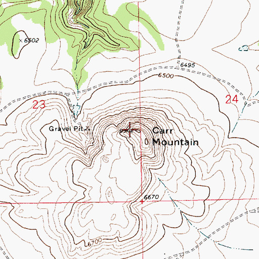 Topographic Map of Carr Mountain, NM