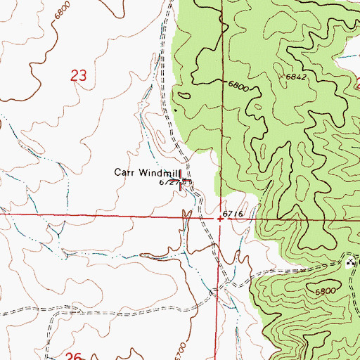 Topographic Map of Carr Windmill, NM