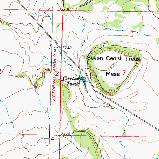 Topographic Map of Carter Tank, NM