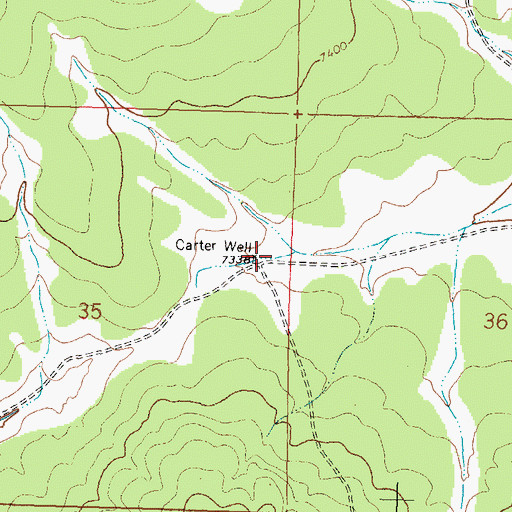 Topographic Map of Carter Well, NM
