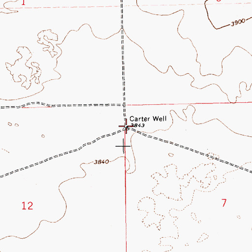 Topographic Map of Carter Well, NM