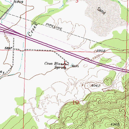 Topographic Map of Casa Blanca Spring, NM