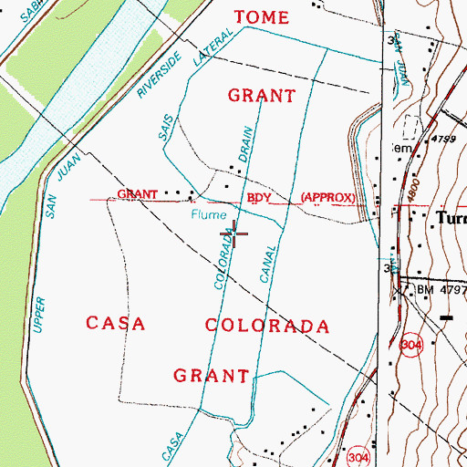 Topographic Map of Casa Colorada Drain, NM