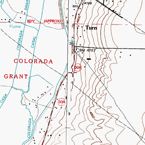 Topographic Map of Casa Colorada School, NM