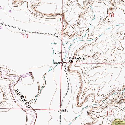 Topographic Map of Casa Salazar School, NM