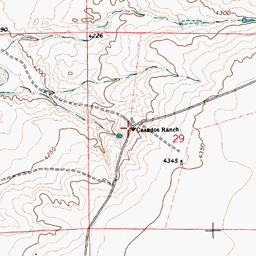 Topographic Map of Casados Ranch, NM