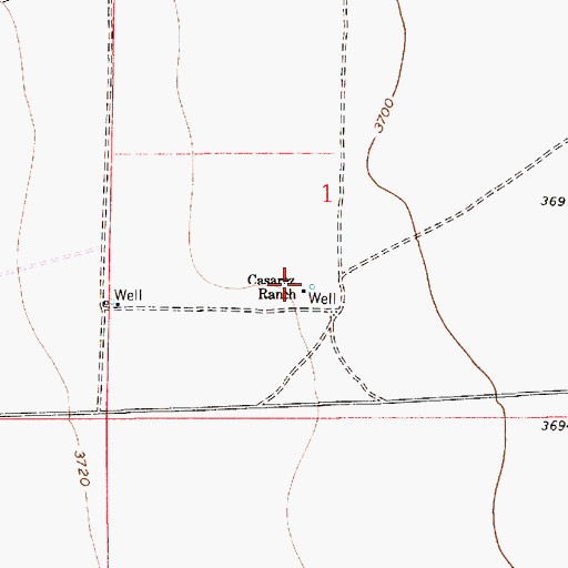Topographic Map of Casarez Ranch, NM