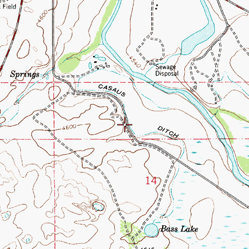 Topographic Map of Casaus Ditch, NM