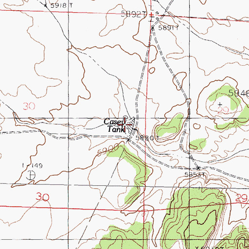 Topographic Map of Casey Tank, NM