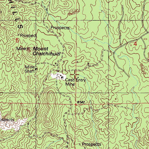 Topographic Map of Cash Entry Mine, NM