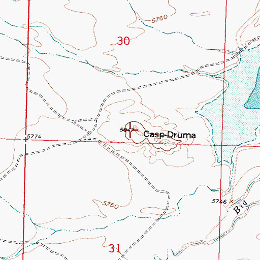 Topographic Map of Casp-Druma, NM