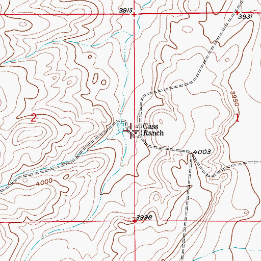 Topographic Map of Cass Ranch, NM