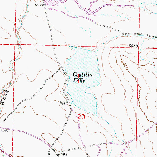 Topographic Map of Castillo Lake, NM