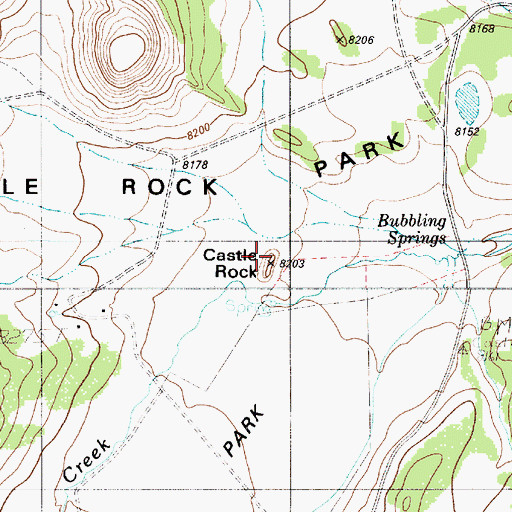 Topographic Map of Castle Rock, NM