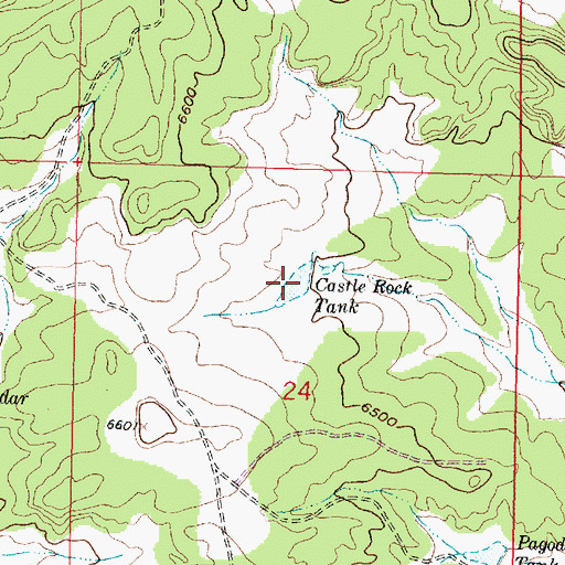 Topographic Map of Castle Rock Tank, NM