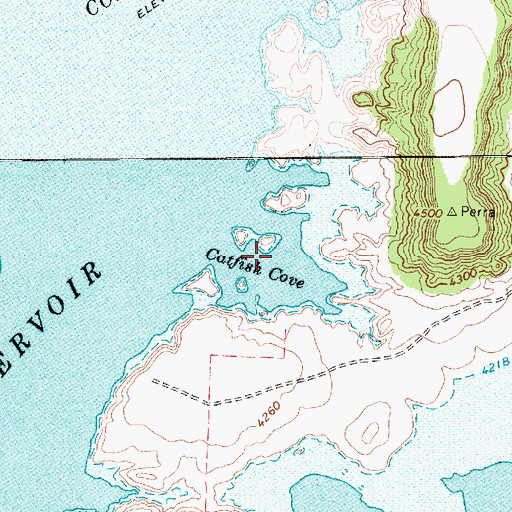 Topographic Map of Catfish Cove, NM