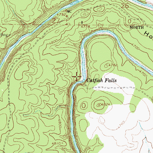 Topographic Map of Catfish Falls (historical), NM