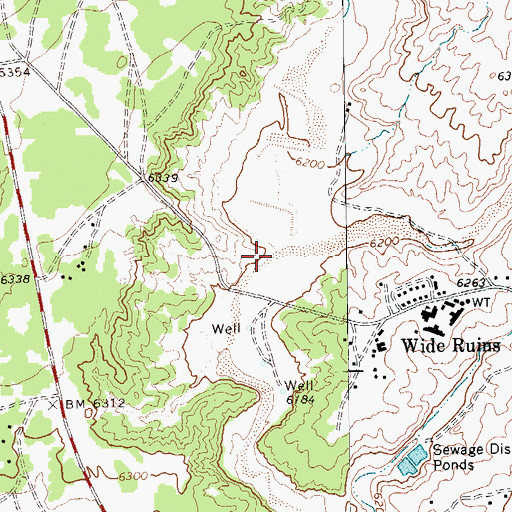 Topographic Map of Oak Ridge Wash, AZ