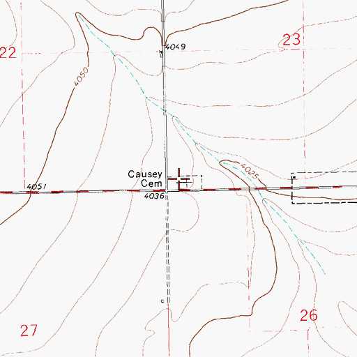 Topographic Map of Causey Cemetery, NM