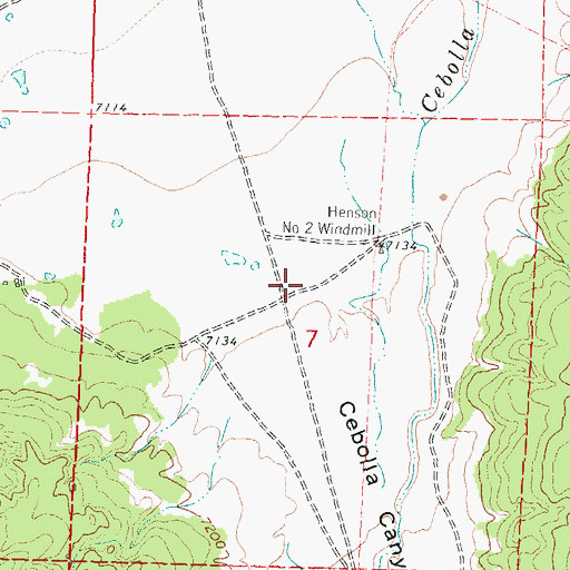 Topographic Map of Cebolla Canyon, NM