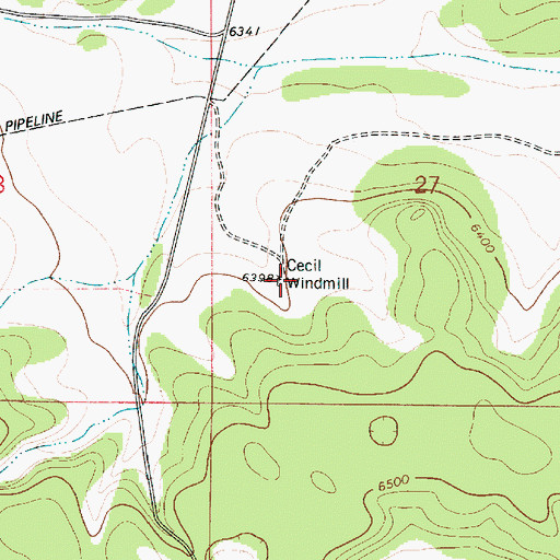 Topographic Map of Cecil Windmill, NM