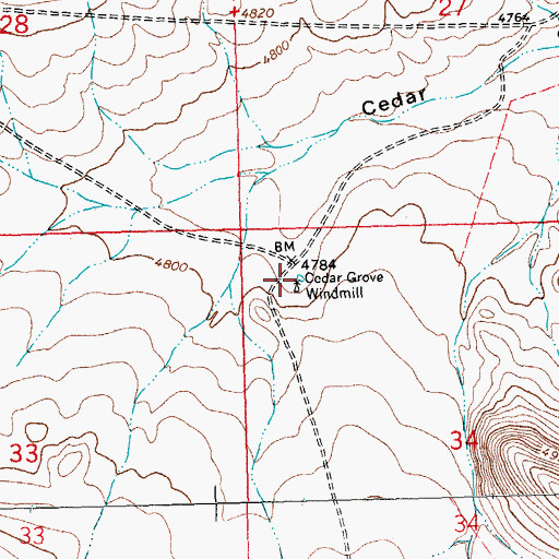 Topographic Map of Cedar Grove Windmill, NM