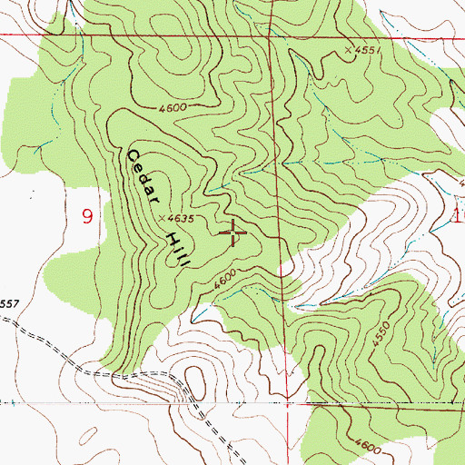 Topographic Map of Cedar Hill, NM