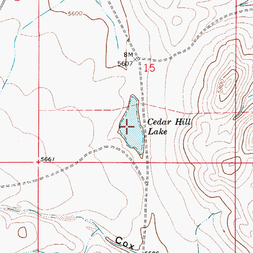 Topographic Map of Cedar Hill Lake, NM
