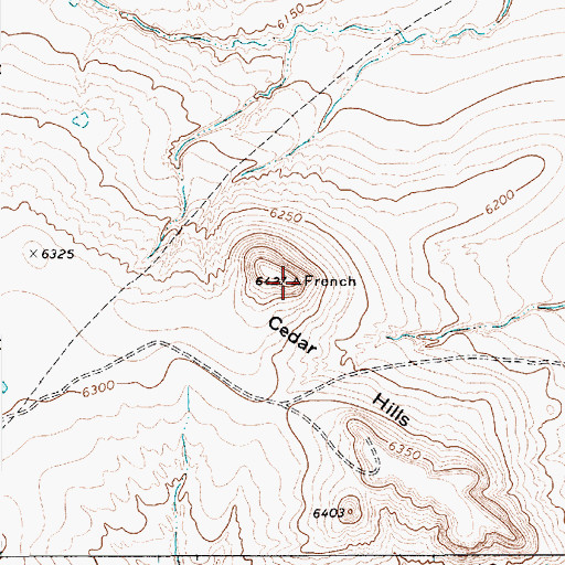 Topographic Map of Cedar Hills, NM