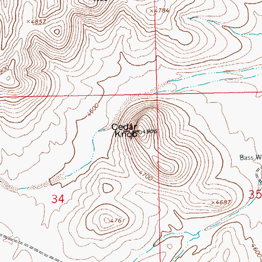 Topographic Map of Cedar Knob, NM