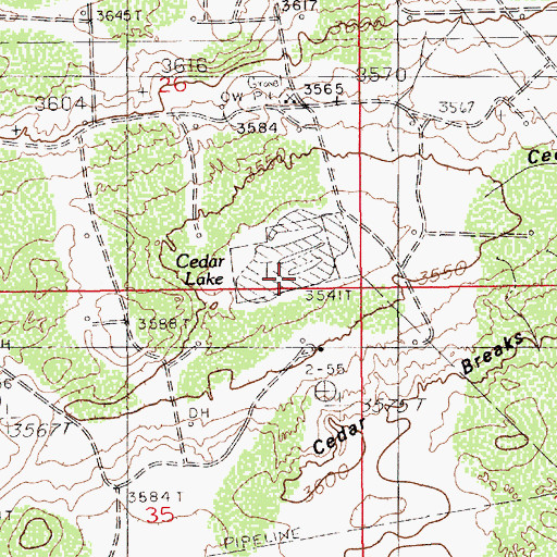 Topographic Map of Cedar Lake, NM