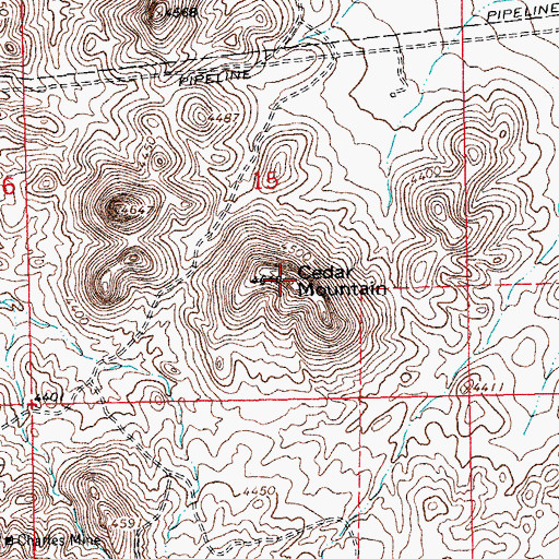 Topographic Map of Cedar Mountain, NM