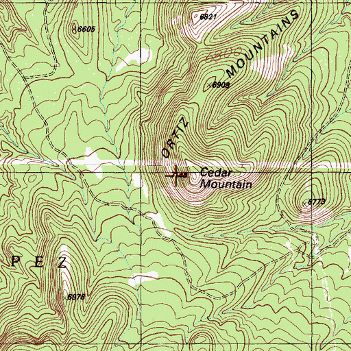Topographic Map of Cedar Mountain, NM
