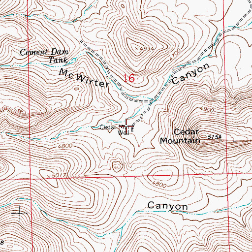 Topographic Map of Cedar Mountain Well, NM