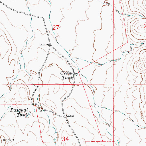 Topographic Map of Cedar Tank, NM