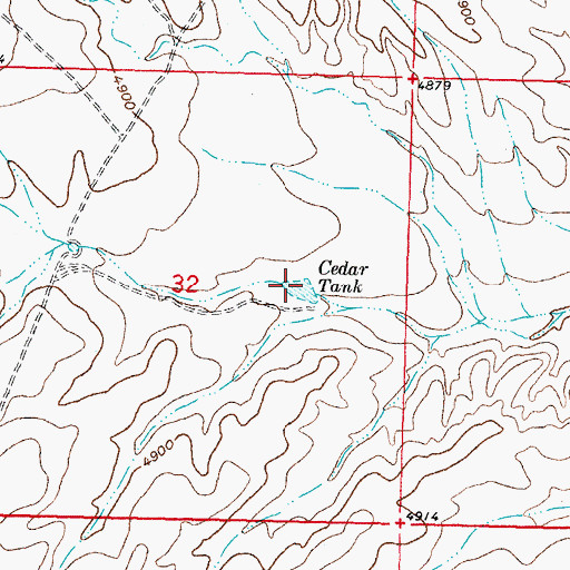 Topographic Map of Cedar Tank, NM