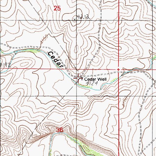 Topographic Map of Cedar Well, NM
