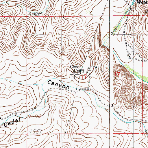 Topographic Map of Cedar Well, NM