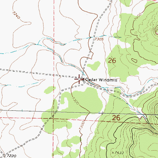 Topographic Map of Cedar Windmill, NM