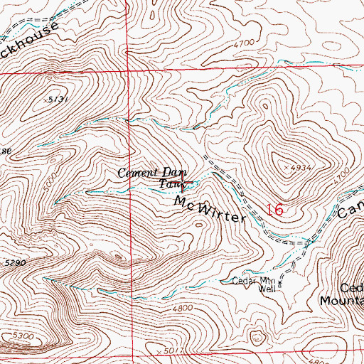 Topographic Map of Cement Dam Tank, NM