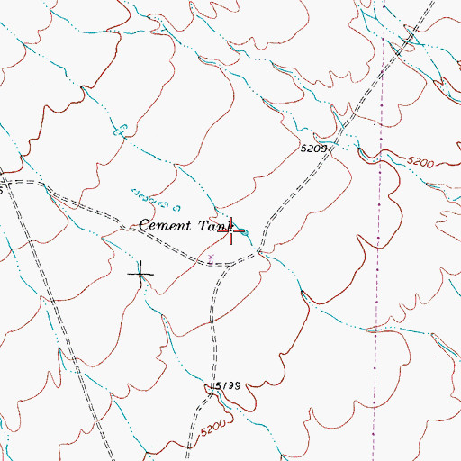 Topographic Map of Cement Tank, NM