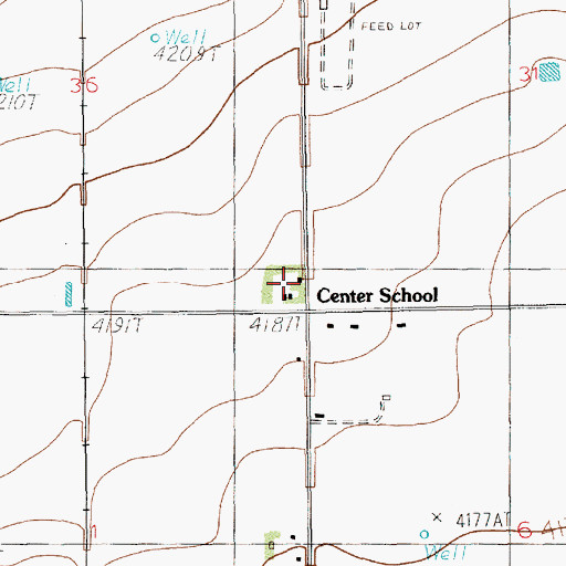 Topographic Map of Center School, NM