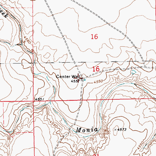 Topographic Map of Center Well, NM