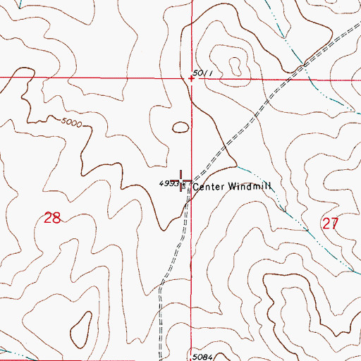 Topographic Map of Center Windmill, NM