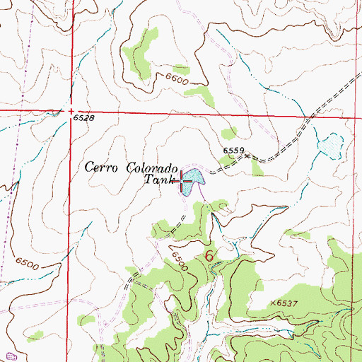 Topographic Map of Cerro Colorado Tank, NM