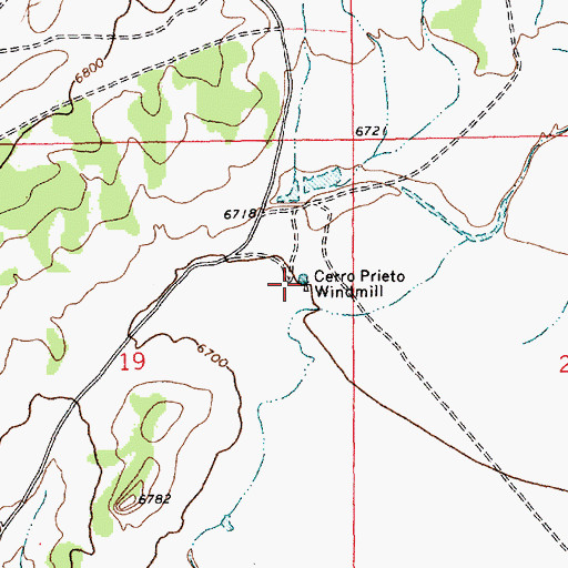 Topographic Map of Cerro Prieto Windmill, NM