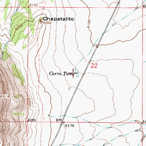 Topographic Map of Cerro Tank, NM