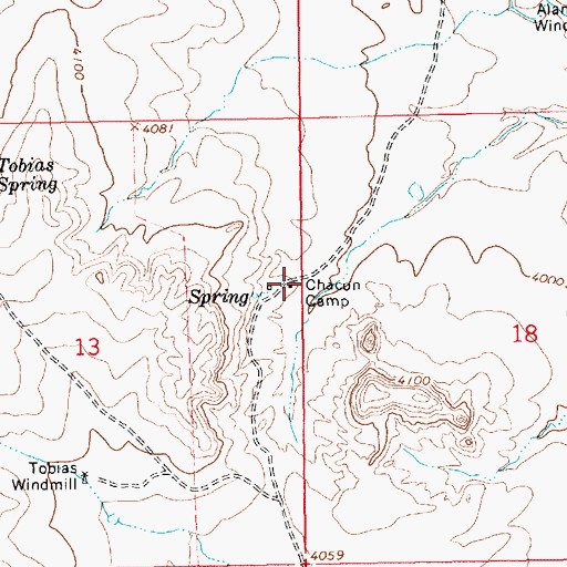 Topographic Map of Chacon Camp, NM